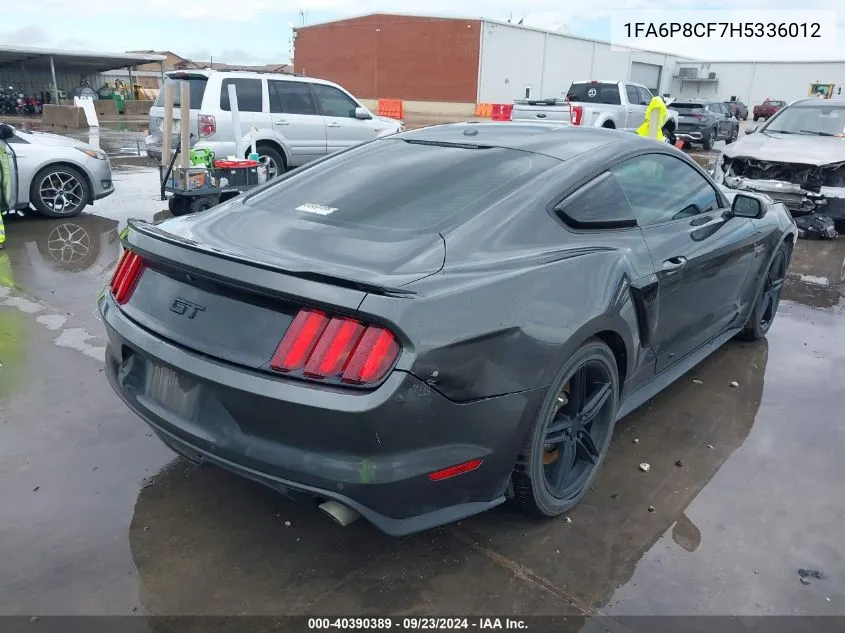 2017 Ford Mustang Gt Premium VIN: 1FA6P8CF7H5336012 Lot: 40390389