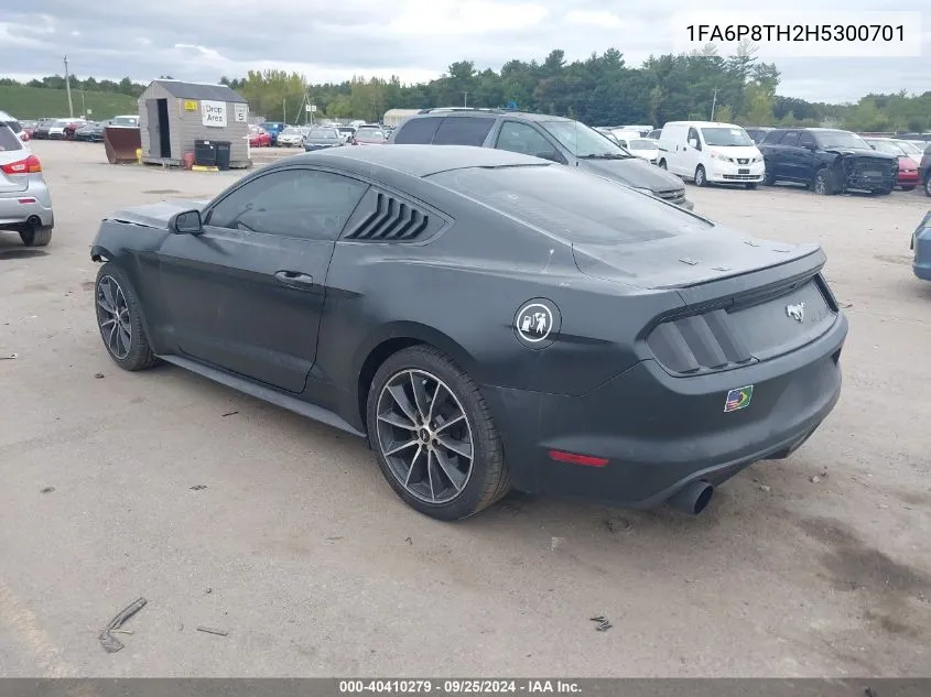 2017 Ford Mustang Ecoboost VIN: 1FA6P8TH2H5300701 Lot: 40410279