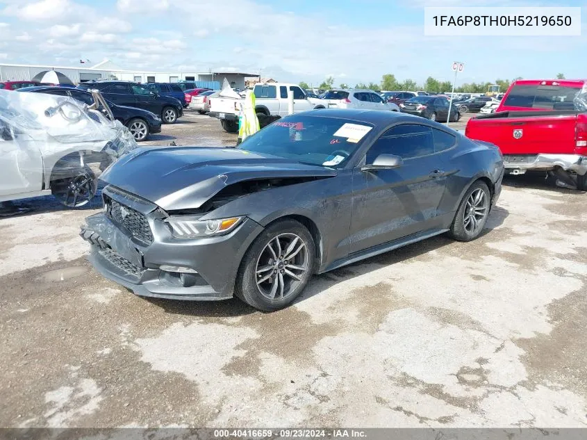 2017 Ford Mustang Ecoboost VIN: 1FA6P8TH0H5219650 Lot: 40416659