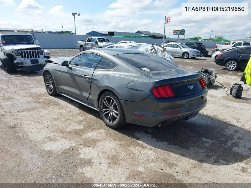 2017 Ford Mustang Ecoboost VIN: 1FA6P8TH0H5219650 Lot: 40416659