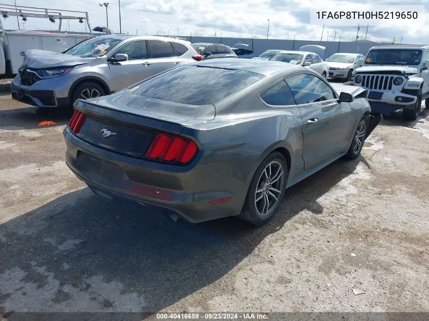 2017 Ford Mustang Ecoboost VIN: 1FA6P8TH0H5219650 Lot: 40416659