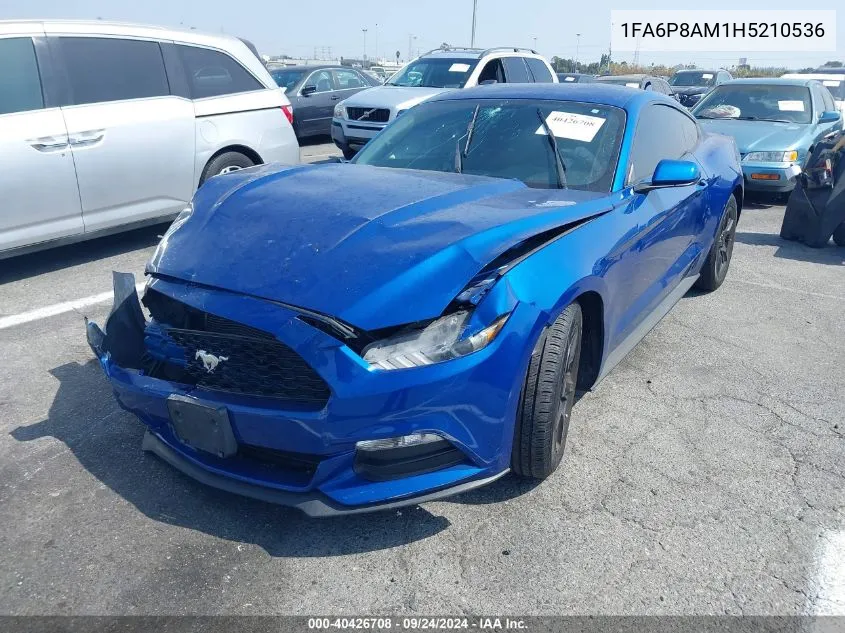 2017 Ford Mustang V6 VIN: 1FA6P8AM1H5210536 Lot: 40426708