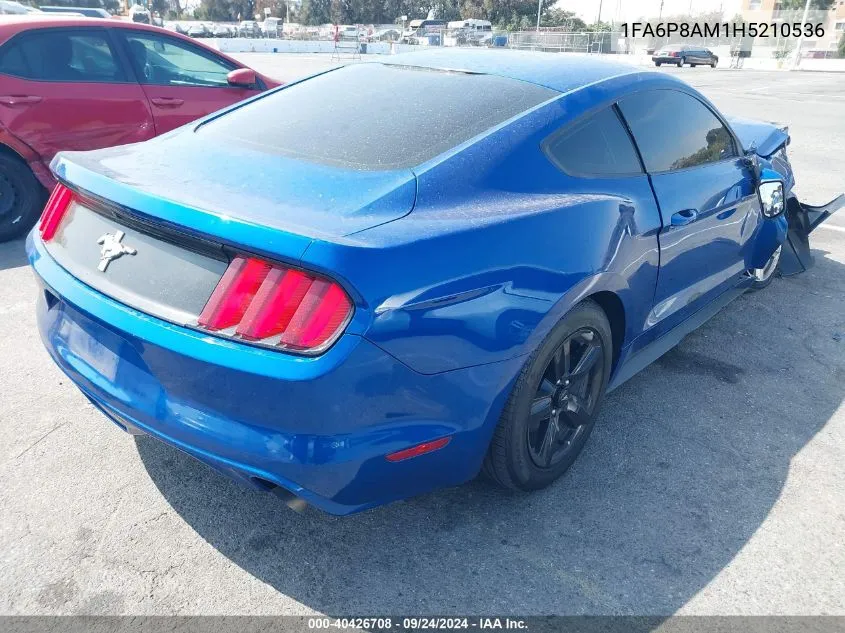 2017 Ford Mustang V6 VIN: 1FA6P8AM1H5210536 Lot: 40426708