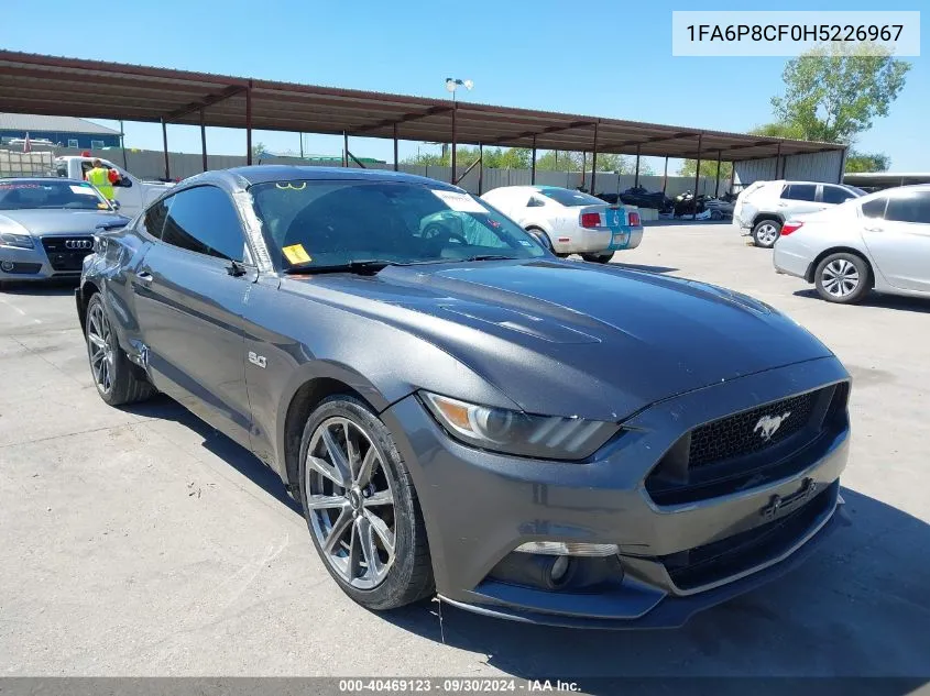 2017 Ford Mustang Gt Premium VIN: 1FA6P8CF0H5226967 Lot: 40469123