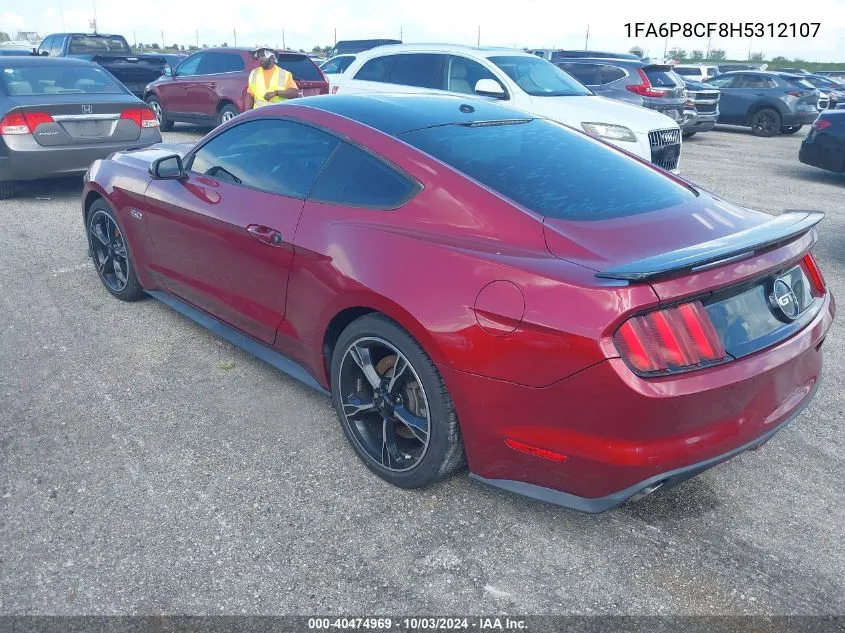 2017 Ford Mustang Gt Premium VIN: 1FA6P8CF8H5312107 Lot: 40474969