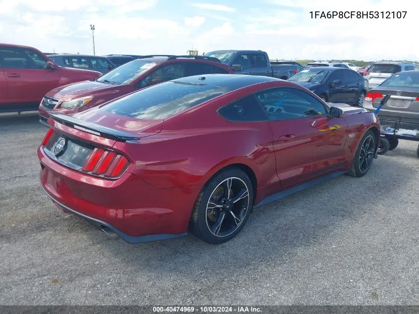 2017 Ford Mustang Gt Premium VIN: 1FA6P8CF8H5312107 Lot: 40474969