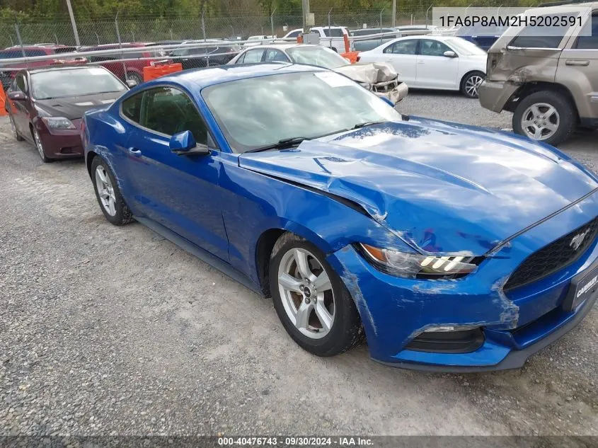 2017 Ford Mustang V6 VIN: 1FA6P8AM2H5202591 Lot: 40476743