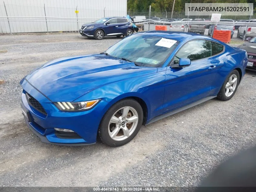 2017 Ford Mustang V6 VIN: 1FA6P8AM2H5202591 Lot: 40476743