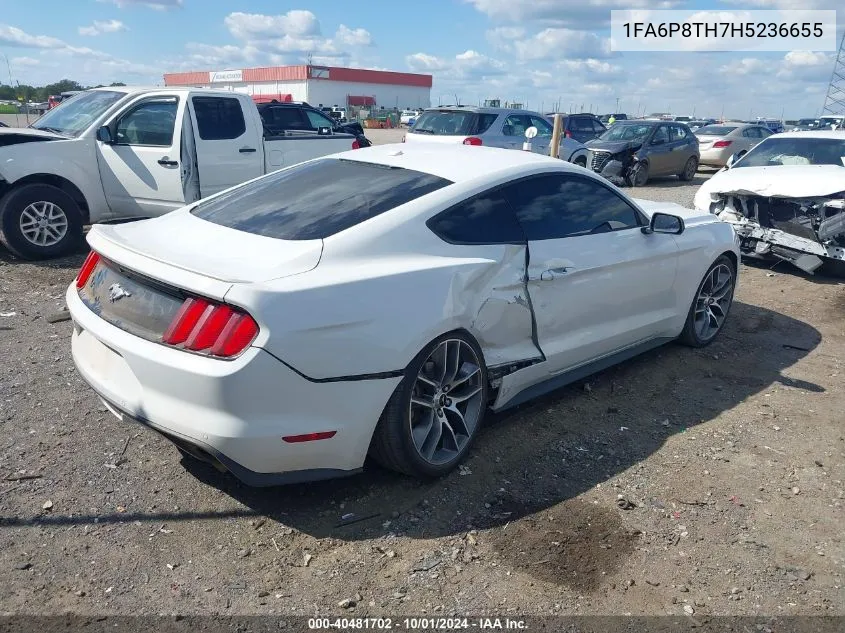 2017 Ford Mustang Ecoboost VIN: 1FA6P8TH7H5236655 Lot: 40481702