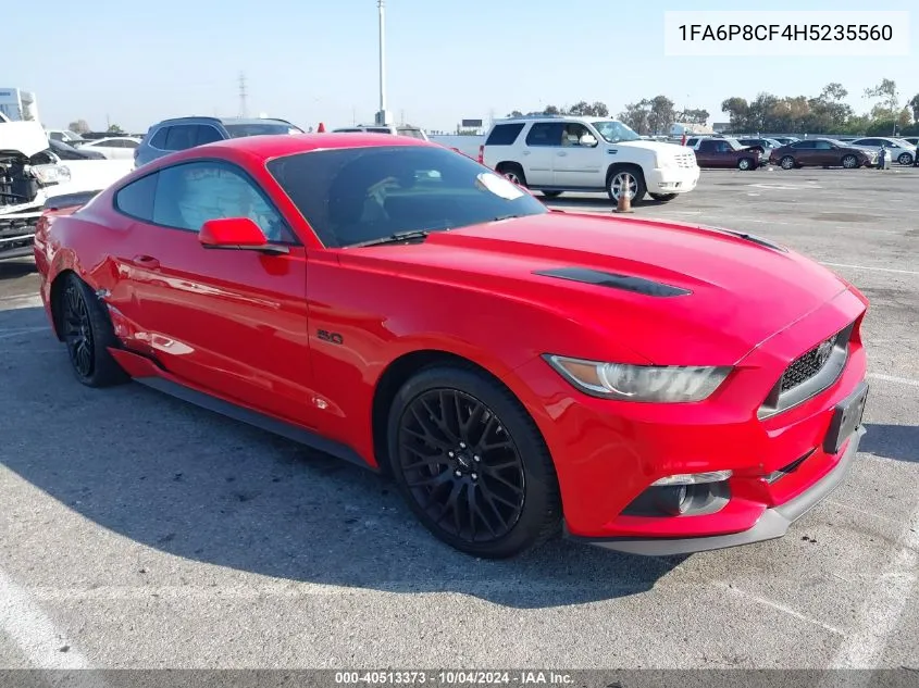 2017 Ford Mustang Gt VIN: 1FA6P8CF4H5235560 Lot: 40513373