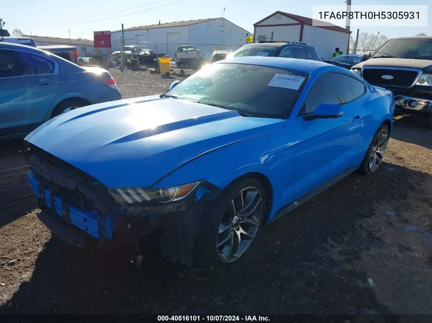 1FA6P8TH0H5305931 2017 Ford Mustang Ecoboost