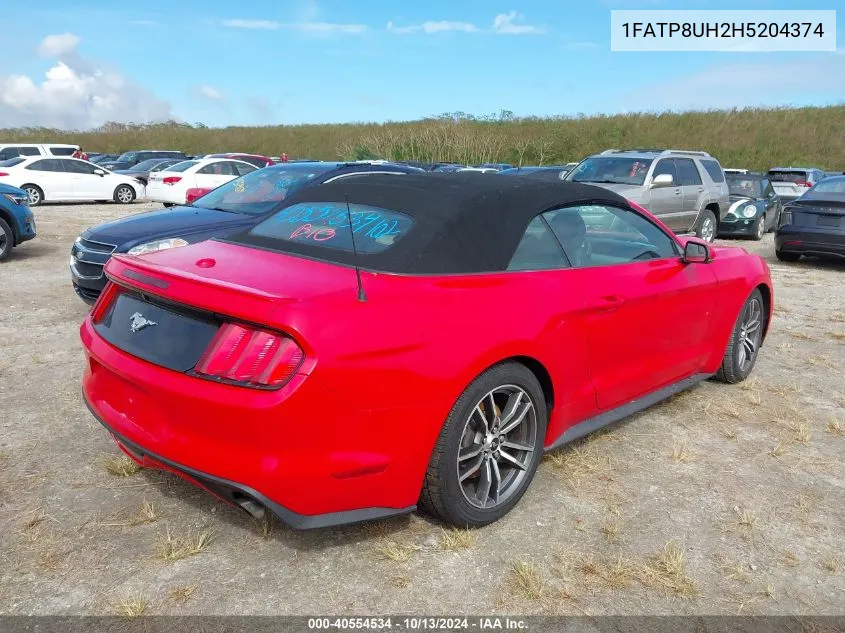 2017 Ford Mustang Ecoboost Premium VIN: 1FATP8UH2H5204374 Lot: 40554534