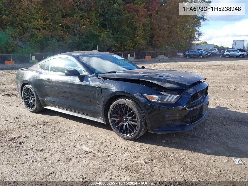 2017 Ford Mustang Gt VIN: 1FA6P8CF1H5238948 Lot: 40583265