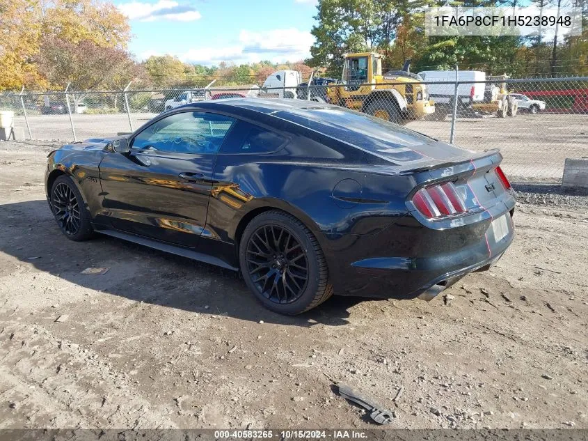 2017 Ford Mustang Gt VIN: 1FA6P8CF1H5238948 Lot: 40583265