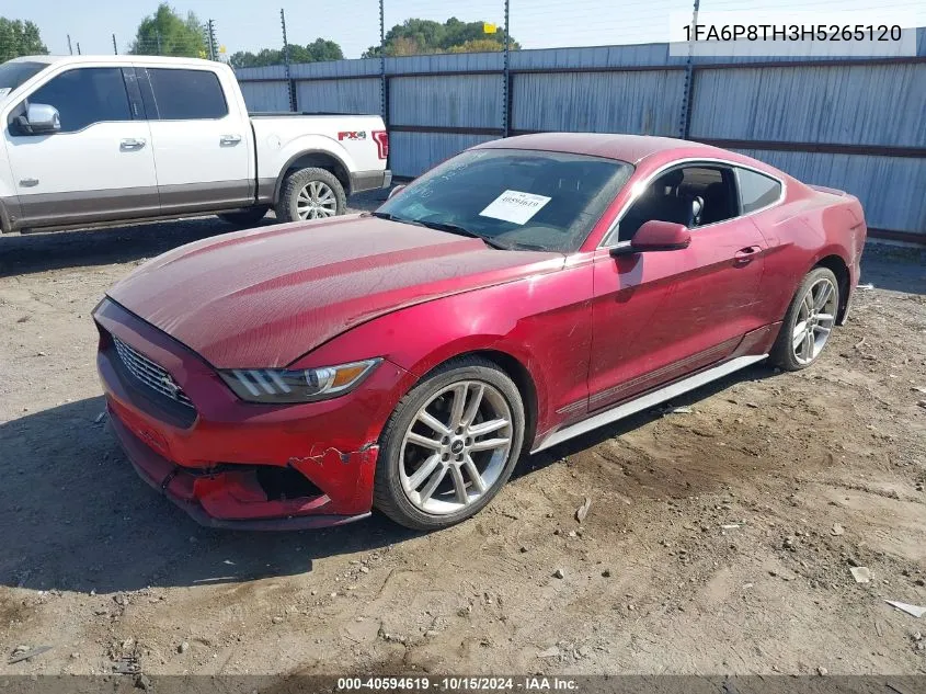 2017 Ford Mustang Ecoboost VIN: 1FA6P8TH3H5265120 Lot: 40594619