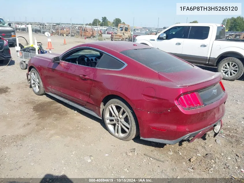 2017 Ford Mustang Ecoboost VIN: 1FA6P8TH3H5265120 Lot: 40594619