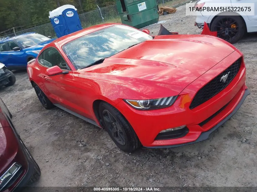 2017 Ford Mustang V6 VIN: 1FA6P8AM5H5322675 Lot: 40595305