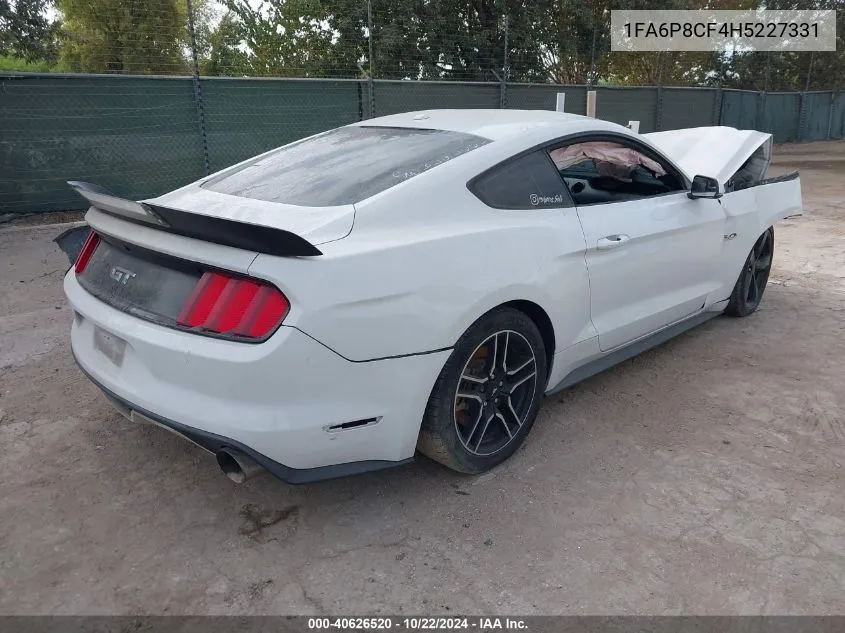 2017 Ford Mustang Gt Premium VIN: 1FA6P8CF4H5227331 Lot: 40626520