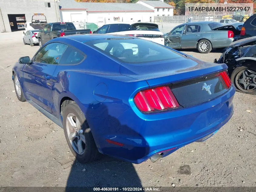 2017 Ford Mustang V6 VIN: 1FA6P8AM8H5227947 Lot: 40630191