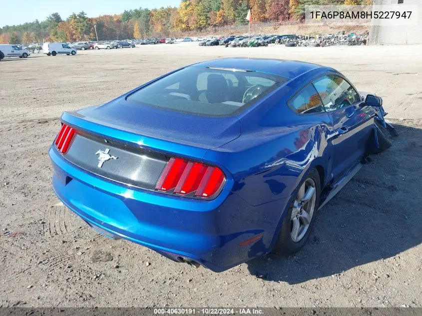 2017 Ford Mustang V6 VIN: 1FA6P8AM8H5227947 Lot: 40630191