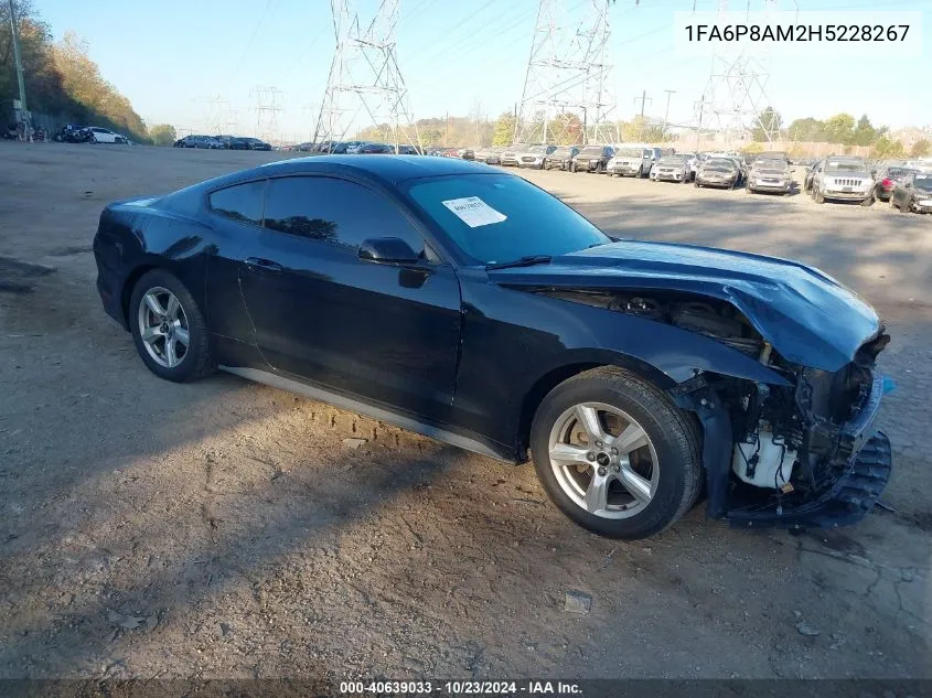 2017 Ford Mustang V6 VIN: 1FA6P8AM2H5228267 Lot: 40639033