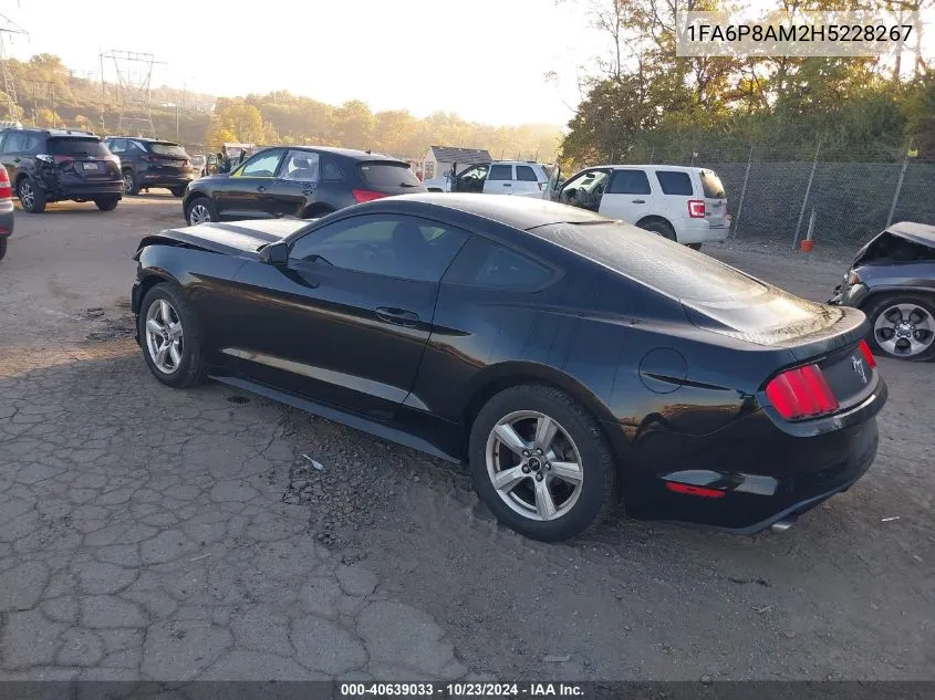 2017 Ford Mustang V6 VIN: 1FA6P8AM2H5228267 Lot: 40639033