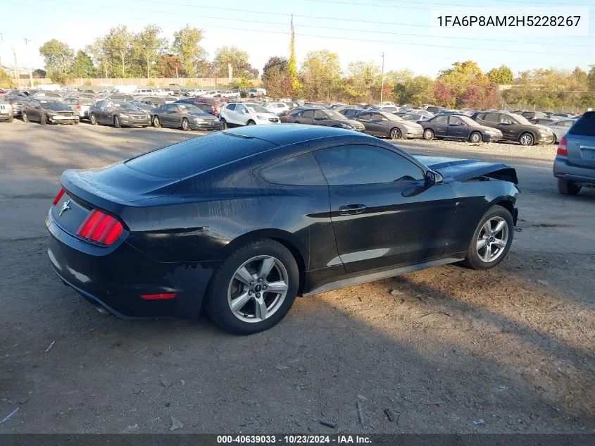 2017 Ford Mustang V6 VIN: 1FA6P8AM2H5228267 Lot: 40639033