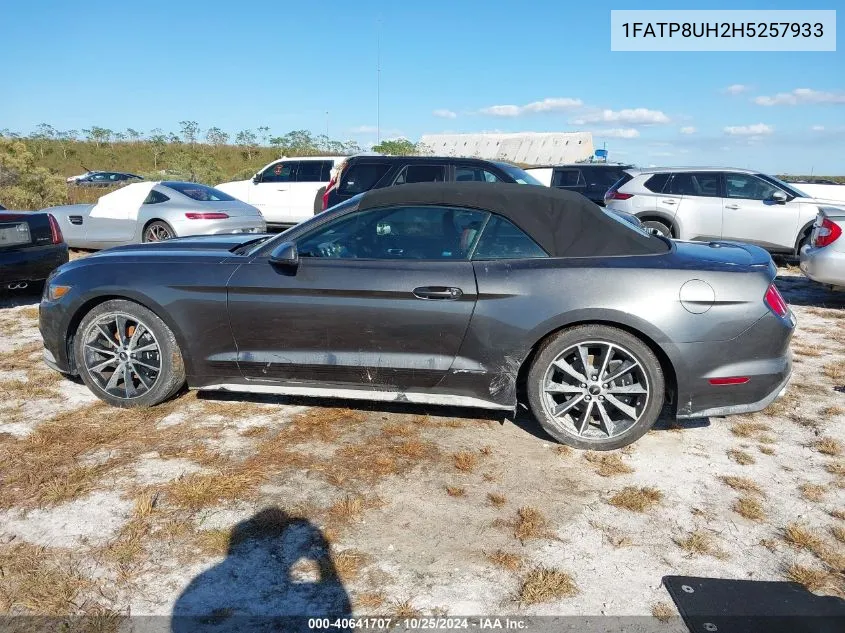 2017 Ford Mustang Ecoboost Premium VIN: 1FATP8UH2H5257933 Lot: 40641707