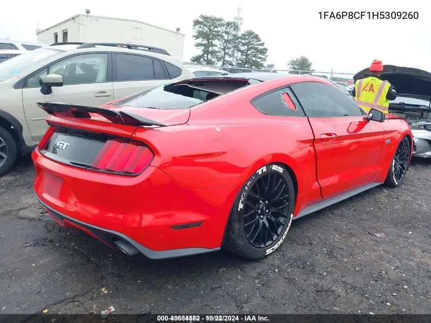 2017 Ford Mustang Gt Premium VIN: 1FA6P8CF1H5309260 Lot: 40654582