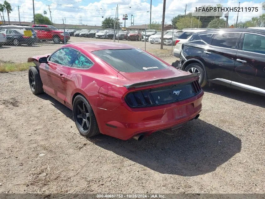 2017 Ford Mustang Ecoboost VIN: 1FA6P8THXH5211975 Lot: 40657758