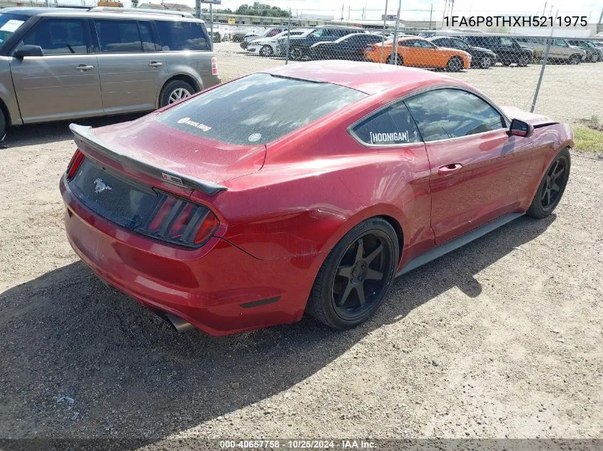 2017 Ford Mustang Ecoboost VIN: 1FA6P8THXH5211975 Lot: 40657758