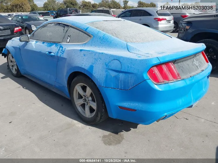 2017 Ford Mustang V6 VIN: 1FA6P8AM5H5203038 Lot: 40684141