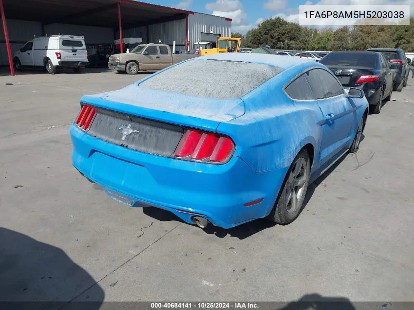 2017 Ford Mustang V6 VIN: 1FA6P8AM5H5203038 Lot: 40684141