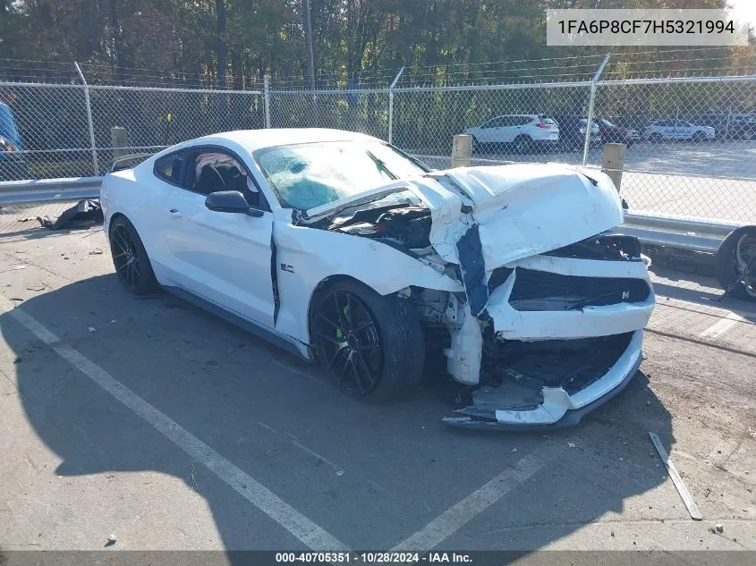 2017 Ford Mustang Gt VIN: 1FA6P8CF7H5321994 Lot: 40705351