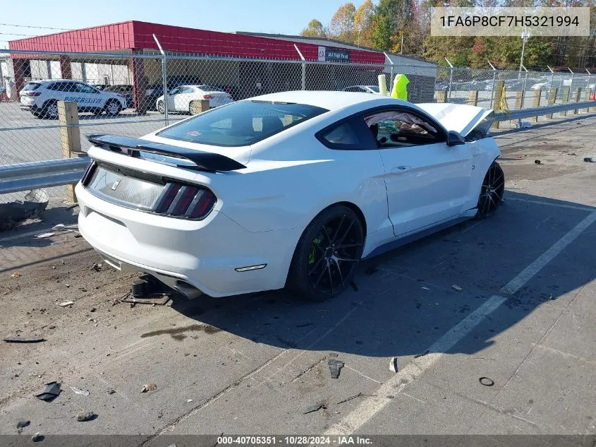 2017 Ford Mustang Gt VIN: 1FA6P8CF7H5321994 Lot: 40705351