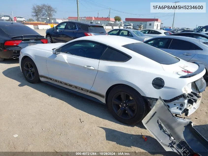 2017 Ford Mustang V6 VIN: 1FA6P8AM5H5234600 Lot: 40721264