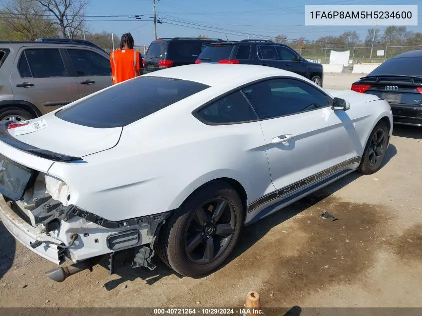 2017 Ford Mustang V6 VIN: 1FA6P8AM5H5234600 Lot: 40721264