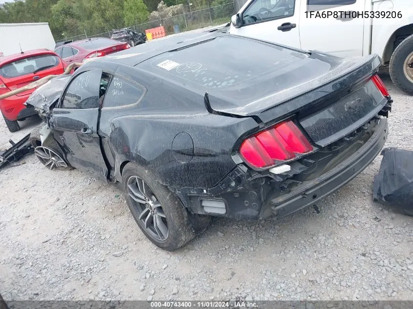 2017 Ford Mustang Ecoboost VIN: 1FA6P8TH0H5339206 Lot: 40743400