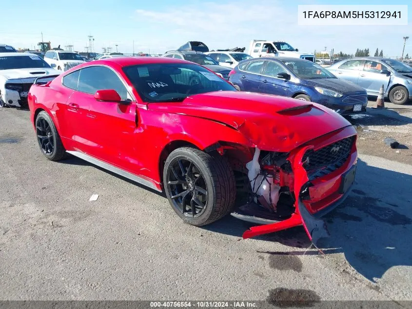 2017 Ford Mustang V6 VIN: 1FA6P8AM5H5312941 Lot: 40756554