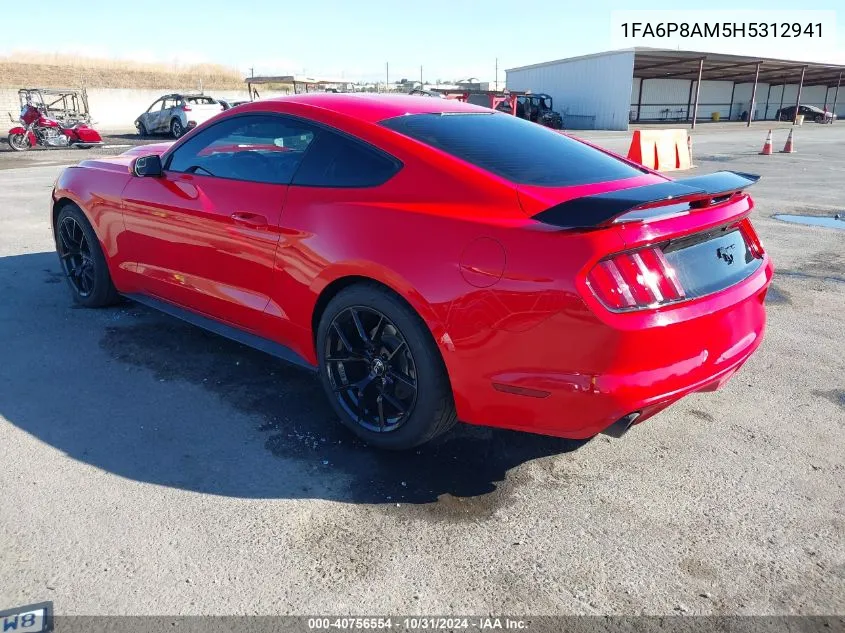 2017 Ford Mustang V6 VIN: 1FA6P8AM5H5312941 Lot: 40756554