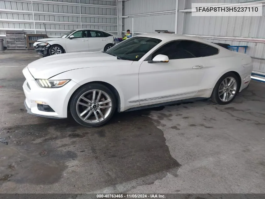 2017 Ford Mustang Ecoboost VIN: 1FA6P8TH3H5237110 Lot: 40763465