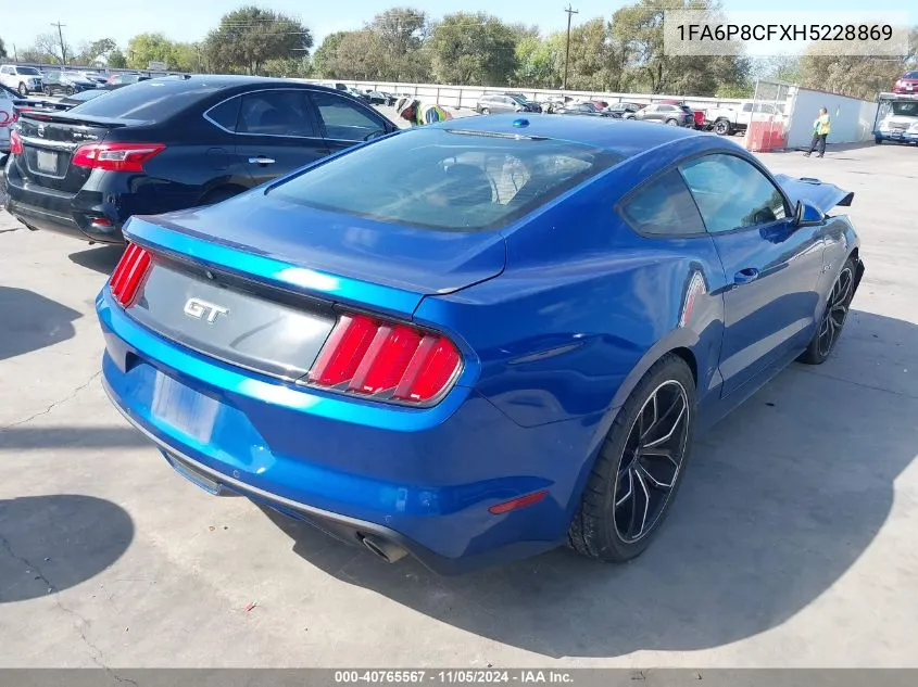 2017 Ford Mustang Gt Premium VIN: 1FA6P8CFXH5228869 Lot: 40765567