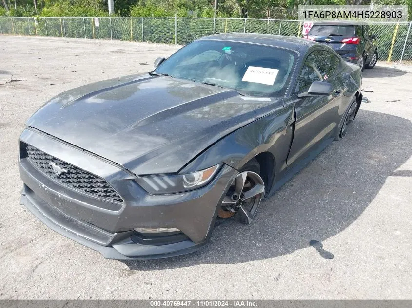 2017 Ford Mustang V6 VIN: 1FA6P8AM4H5228903 Lot: 40769447