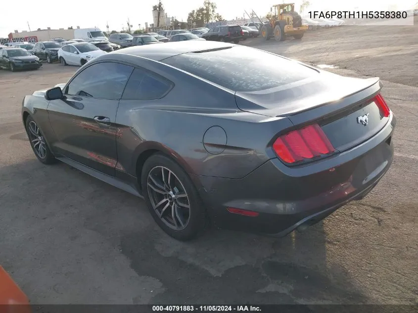 2017 Ford Mustang Ecoboost VIN: 1FA6P8TH1H5358380 Lot: 40791883