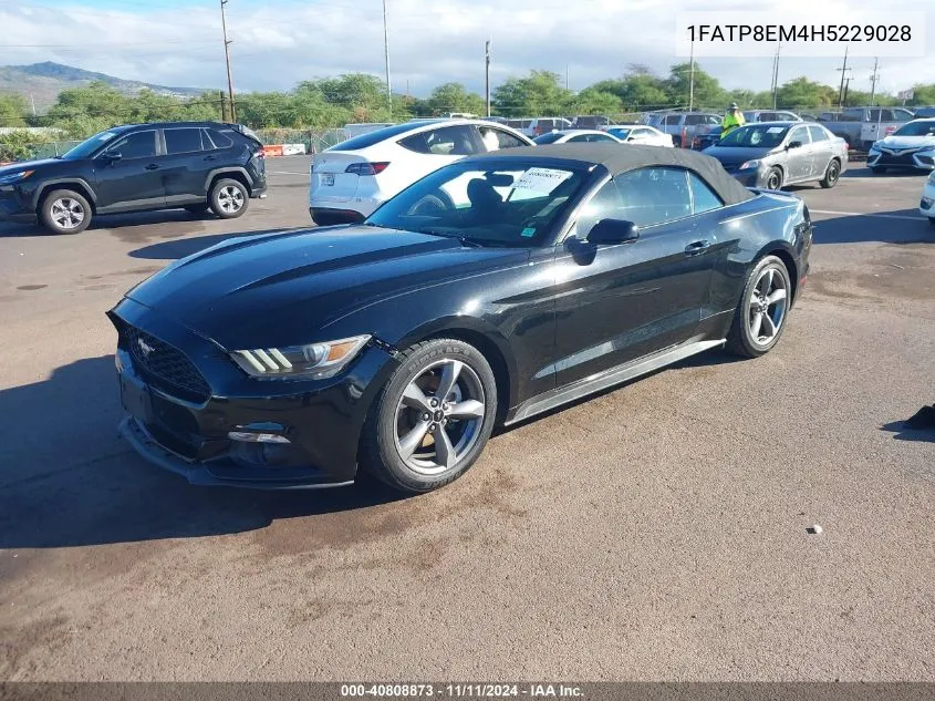 2017 Ford Mustang VIN: 1FATP8EM4H5229028 Lot: 40808873