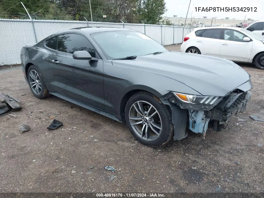 2017 Ford Mustang Ecoboost VIN: 1FA6P8TH5H5342912 Lot: 40816170