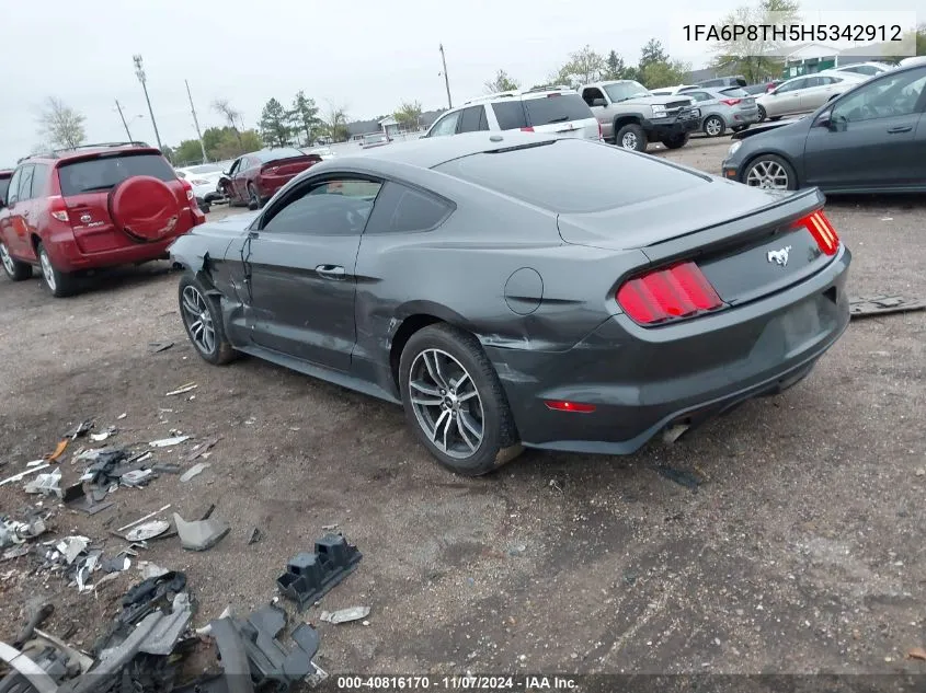 2017 Ford Mustang Ecoboost VIN: 1FA6P8TH5H5342912 Lot: 40816170