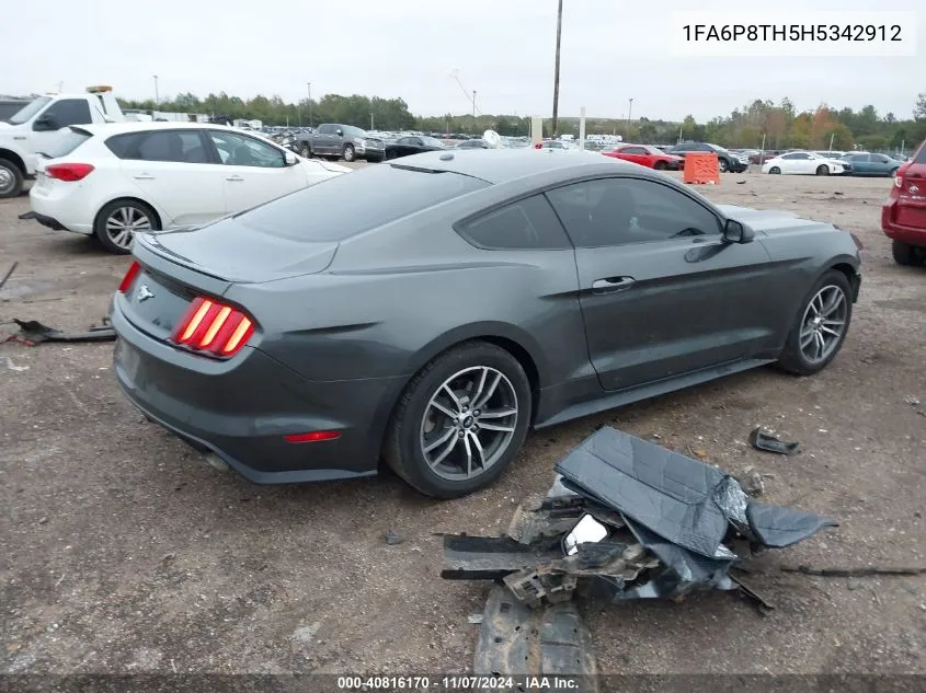 2017 Ford Mustang Ecoboost VIN: 1FA6P8TH5H5342912 Lot: 40816170