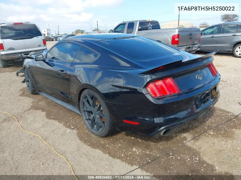 2017 Ford Mustang Ecoboost VIN: 1FA6P8TH5H5250022 Lot: 40820402