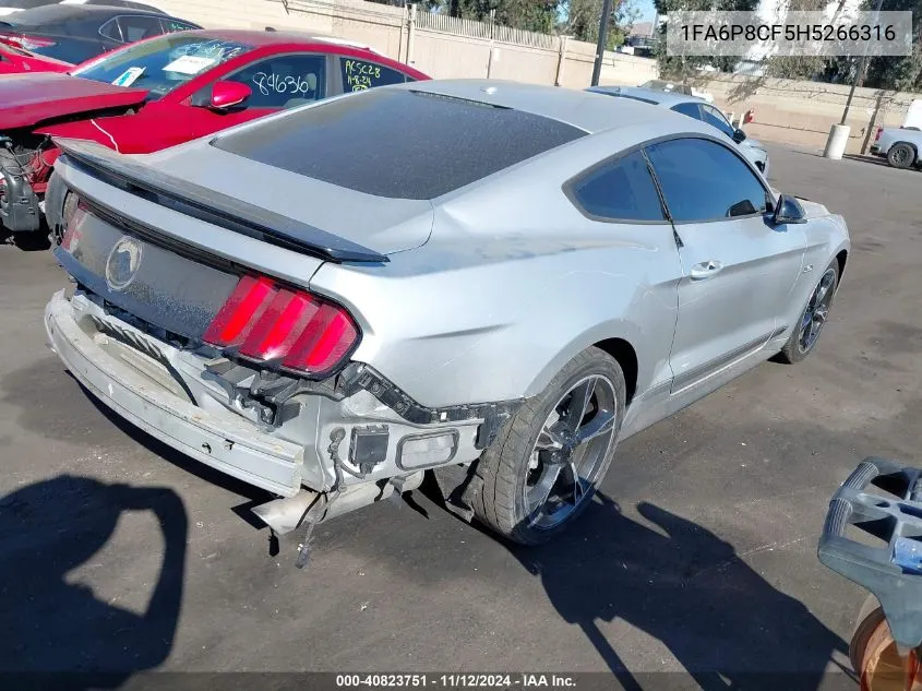 2017 Ford Mustang Gt Premium VIN: 1FA6P8CF5H5266316 Lot: 40823751